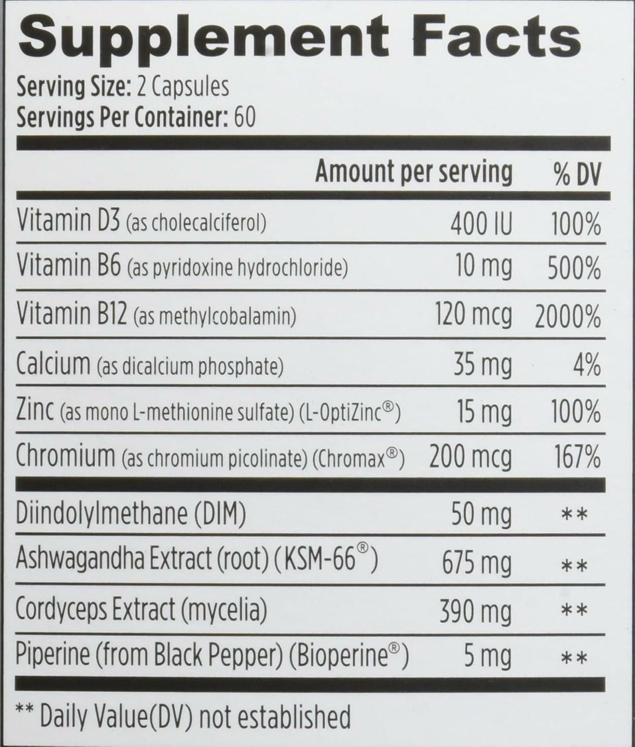 Weider Prime Testosterone Support - Men's Nutrition - Enriched with Vitamins & Minerals - with Ashwagandha, Chromax Chromium, Bioperine & Zinc - Gluten Free - 120 Capsules