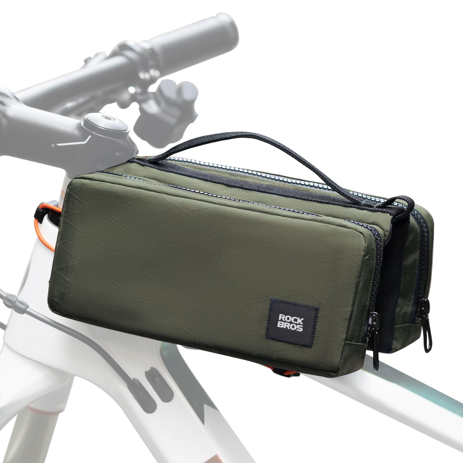 ROCKBROS Bicycle Frame Bag, High-Capacity Top Tube Container with 2 Side Pouches, Bike Tool Holder, Cycling Storage Pouch with 1 Adjustable Shoulder Strap, 6 Colors