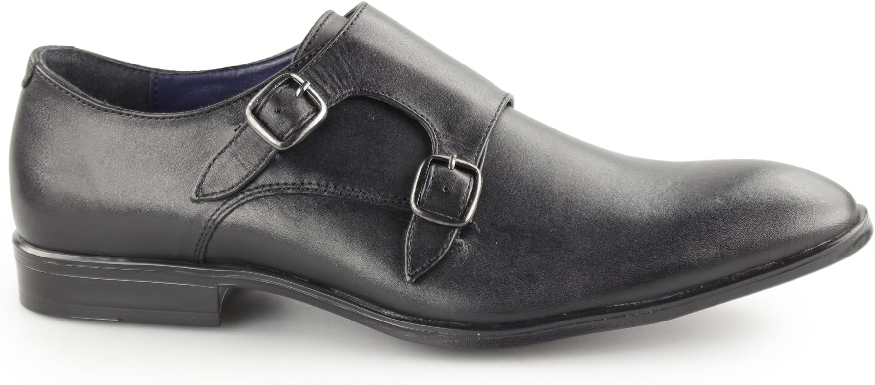 Silver Street LondonBOURNE Mens Leather Double Monk Strap Shoes Black