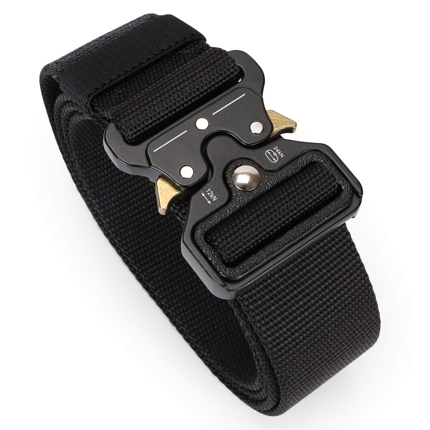 JASGOOD Ceinture Militaire Réglable Ceinture Robuste Homme Boucle Plastique Leger Style Sangle Nylon Toile Respirante Dégagement Rapide Ceinture Tactique pour l\'Excursion, l\'Alpinisme, l\'Escalade