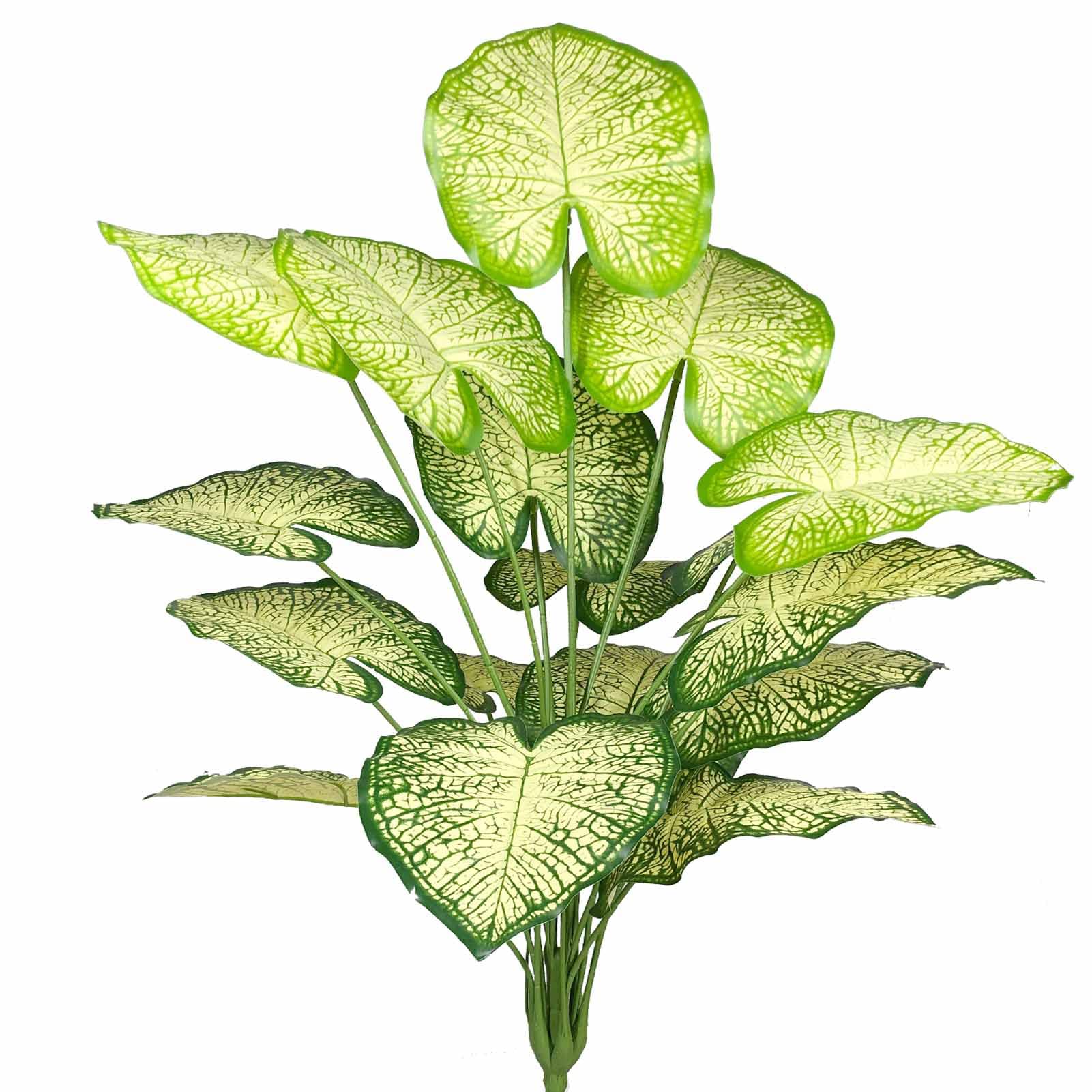 AIVORIUY Artificial Plants 29" Tall Fake Tropical Tree Leaves with Stems, Faux Palm Tree Imitation Frond Leaf Plastic Plants Greenery Floral Jungle Party Home Garden Decoration (White Green)