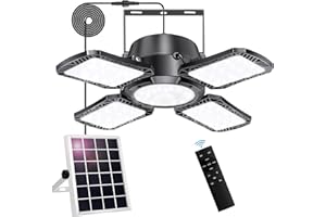 Aqonsie Solar Shed Light Outdoor Indoor, 176LED Solar Powered Motion Sensor Pendant Light Daytime Available, Solar Indoor Lights with 5 Lighting Modes & Remote for Shed Gazebo Barn Garage Home