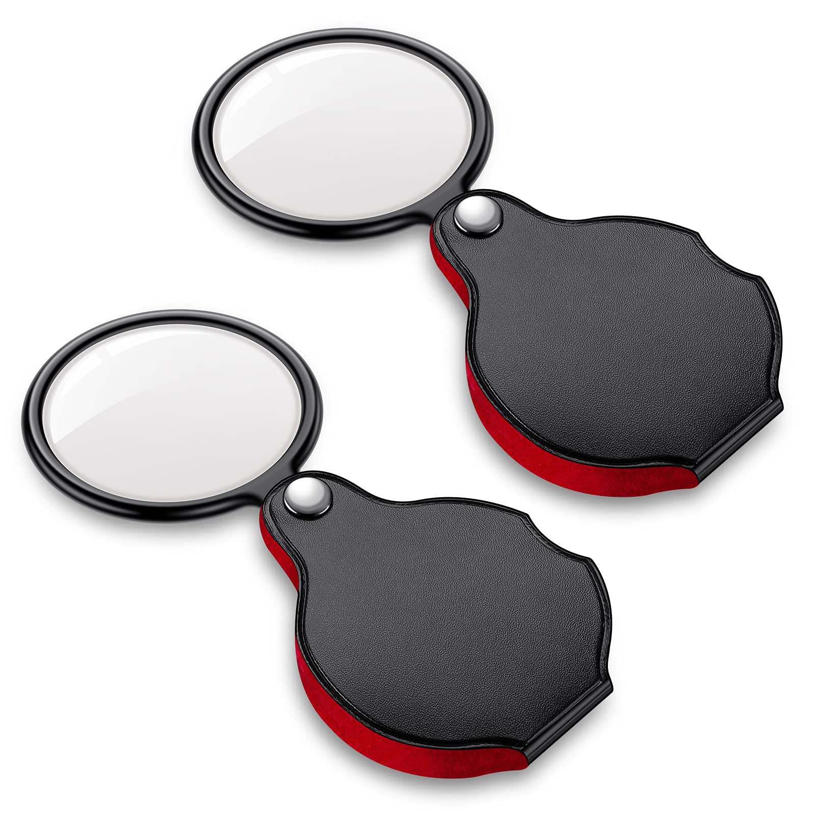 Photo 1 of 2PCS Upgrade 10X Small Magnifying Glasses for Kids/Senior, Pocket Magnifier for Reading/Close Work, Mini Folding Magnifying Magnify Glass with Protective Sheath, Ideal for Repairing/Hobby/Coins, 1.96"
