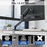 BONTEC Single Arm Monitor Desk Mount 13-32 Inch VESA 75/100 Tilts Swivels view 4