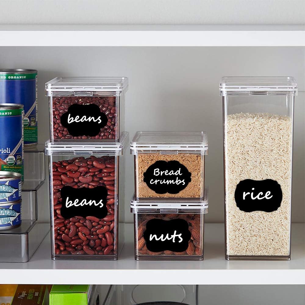 160 Chalkboard Labels- Removable Waterproof Stickers Label for Canisters for The Kitchen Glass Bottle Include Water-Based Marker Pen : Office Products