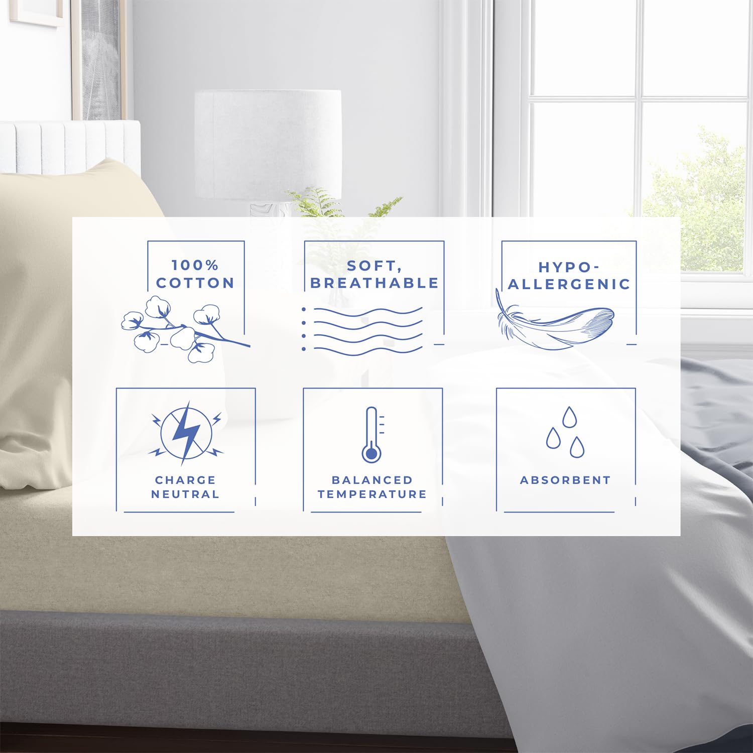 Kotton Culture Deep Sheets King Size Fitted Sheet 100% Egyptian Cotton 48cm extra deep with Two Pillowcases 600 Thread Count Bottom Sheets (150x200cm, Ivory)