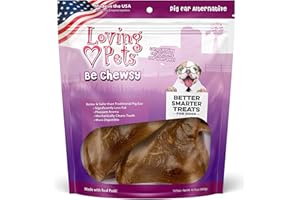 Loving Pets - Be Chewsy Pig Ear Alternative for Dogs Pig Ear Dog Treats for Small, Medium & Large Dogs (10 Pack)