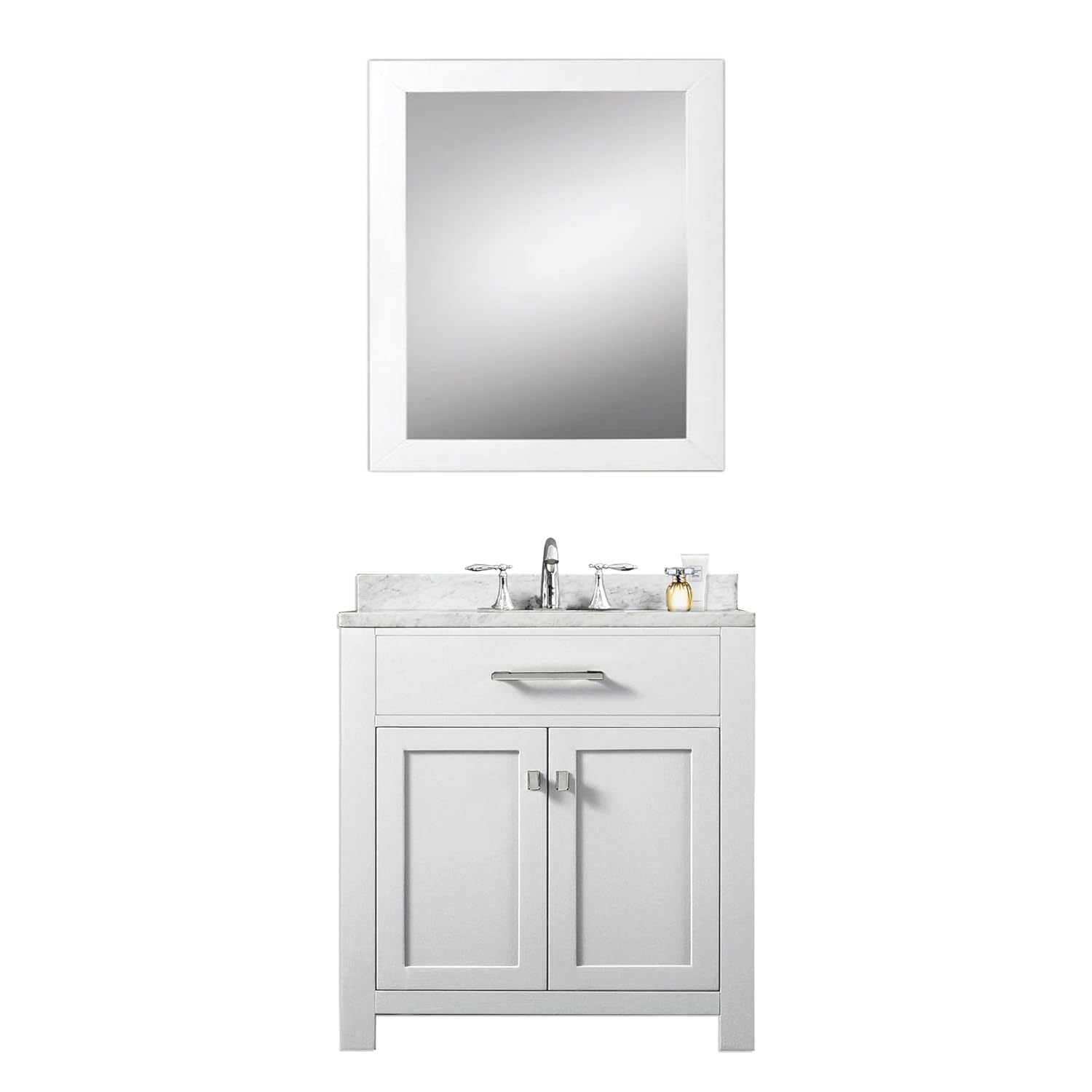 Water Creation Madison 30WB 30" Solid White Single Sink Bathroom