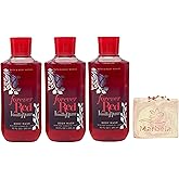 Bath & Body Works Forever Red Vanilla Rum 3 Pack Body Wash Bundle with a Himalayan Salts Springs Bar Soap - Full Size