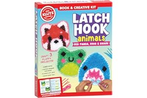 Latch Hook Animals: Red Panda, Frog & Shark