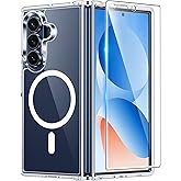 FNTCASE for Samsung Galaxy Z-Fold-7 Case: Magnetic Clear Military Grade Drop Protection Anti Yellowing Cell Phone Cover - Rugged Shockproof Protective Bumper Transparent Phonecase