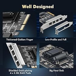 Binardat 4 Ports 2.5G PCIe Network
