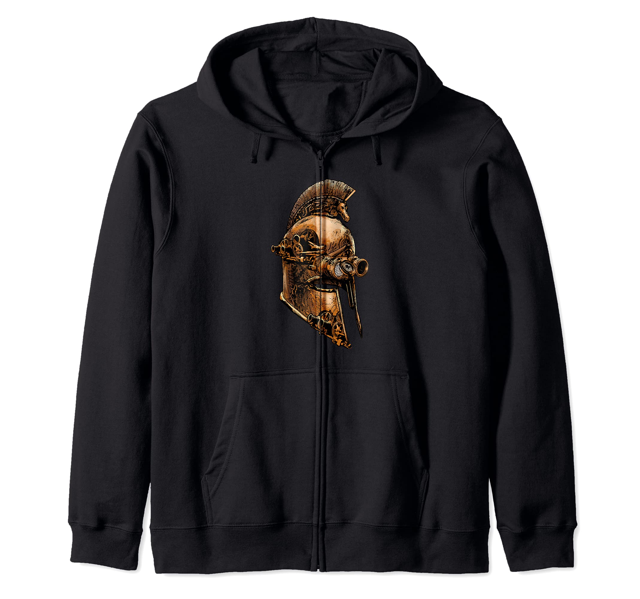 Steampunk Ancient Greek Spartan Warrior Helmet Zip Hoodie