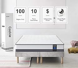 Coolvie Queen Size Mattress 10 Inch Hybrid