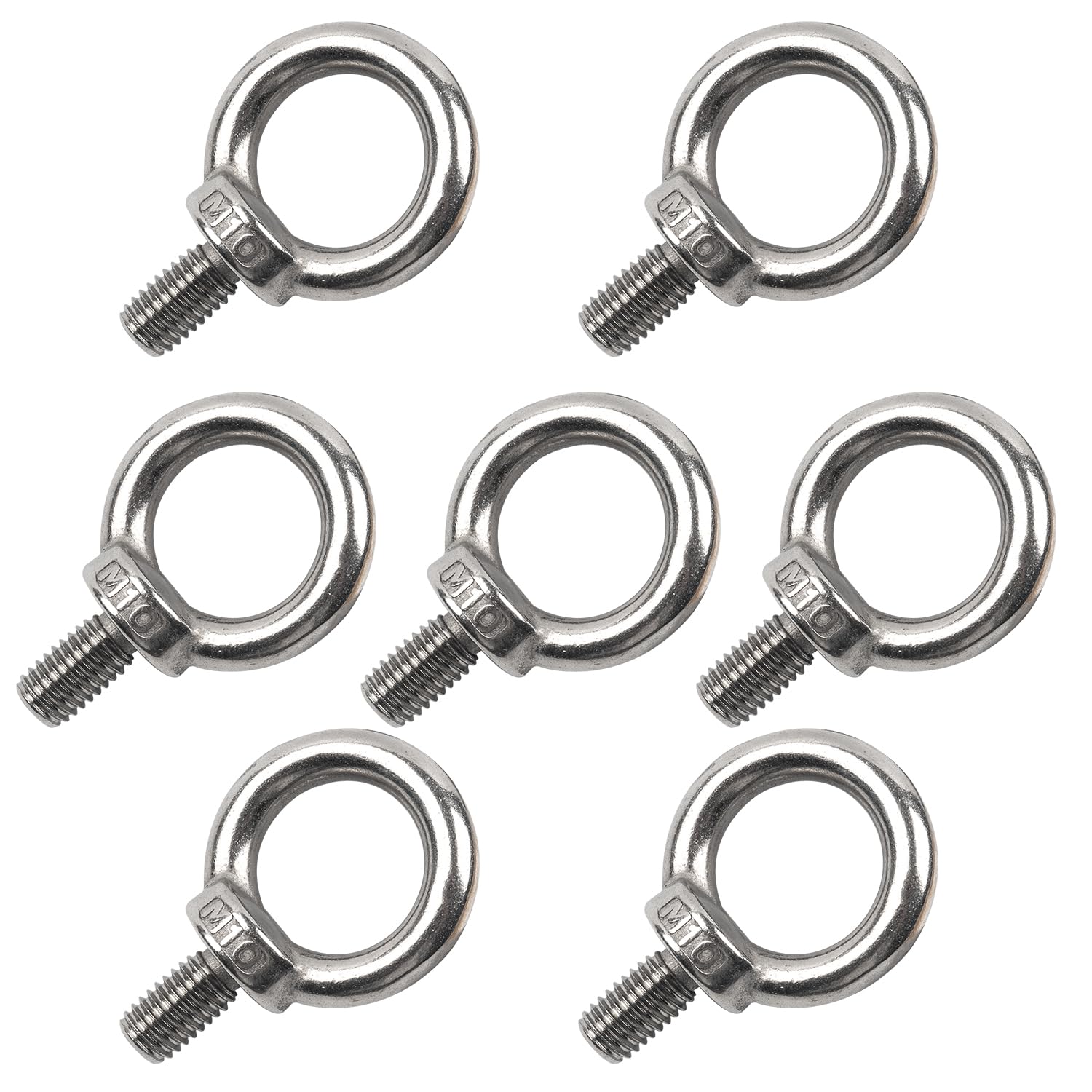 7pcs m10 eye bolt,eye screws 304 stainless steel male thread lifting ring eye bolts,eye bolts heavy duty,for living lifting and various engineering lifting equipment