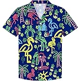 Boys Hawaiian Shirts Casual Summer Short Sleeve Button Down Aloha Dress Beach Tee Tops Kids Hawaii Shirts for 5-14 Years