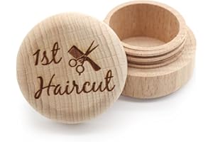 Liannan Custom Wooden First Haircut Curl Keepsake,Baby's First Curl Keepsake Box，My First Haircut Box (style 2)