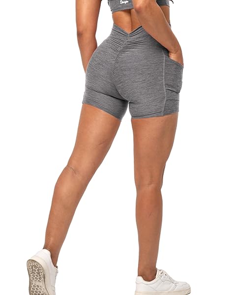DANYSU BIKER SHORTS WITH POCKETS SCRUNCH BUTT BOOTY...
