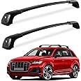FengYu Roof Rack Cross Bars 220lbs Compatible with Audi Q7 2016 2017 2018 2019 2020 2021 2022 2023 2024 2025 (with Side Rails), Heavy Duty Lockable Rooftop Aluminum Crossbar Black Car Carrier Luggage