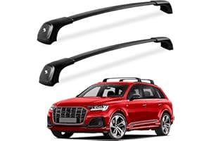 FengYu Roof Rack Cross Bars 260lbs Compatible with Audi Q7 2016 2017 2018 2019 2020 2021 2022 2023 2024 2025 (with Side Rails), Heavy Duty Lockable Rooftop Aluminum Crossbar Black Car Carrier Luggage