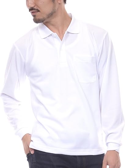 Amazon ティーシャツドットエスティー 長袖ポロシャツ ドライ 長袖 無地 ポケット付き Uvカット 4 4oz メンズ ポロシャツ 通販