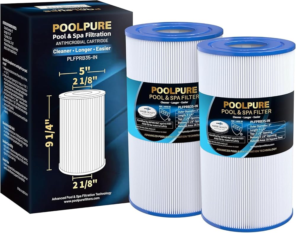 POOLPURE 35 sq.ft Spa Filter Drop-In for Pleatco PRB35-IN Unicel C-4335 5x9