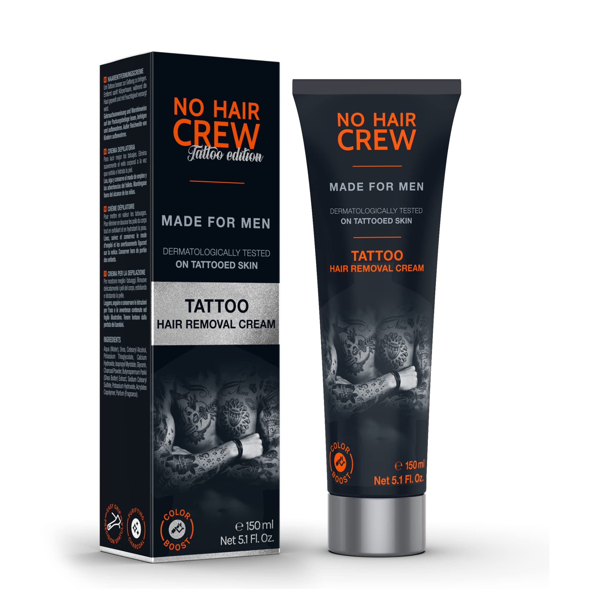 NO HAIR CREW Tattoo Edition - Hair Removal Cream to revive your tattoo, 150 ml