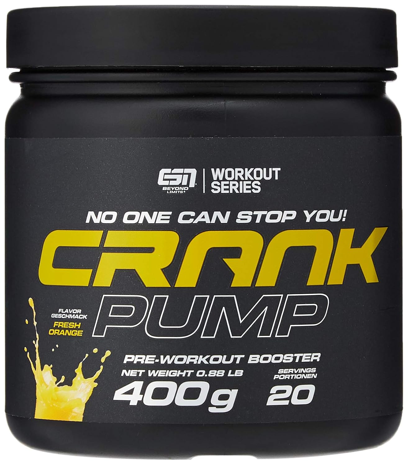 ESN Crank Pump, PreWorkout Booster, Fresh Orange, 400 g