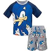 SEGA Sonic The Hedgehog Tails Knuckles Graphic T-Shirt and Shorts Set Toddler to Big Kid