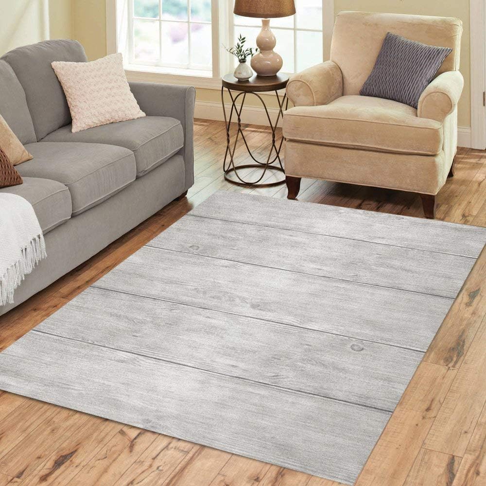 Amazon Com Pinbeam Area Rug Gray Wood Whitewash Wooden Planks