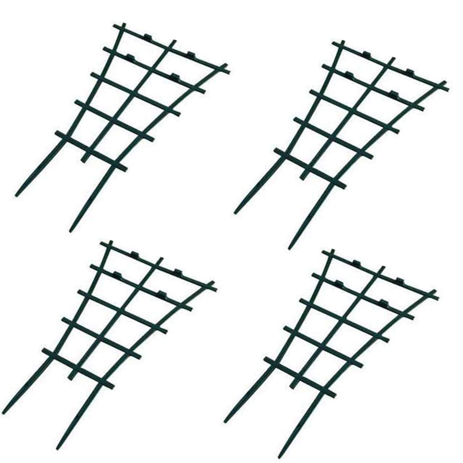 lulalula Superimposed Garden Plant Support Plastic DIY Mini Climbing Trellis Flower Supports, Dark Green