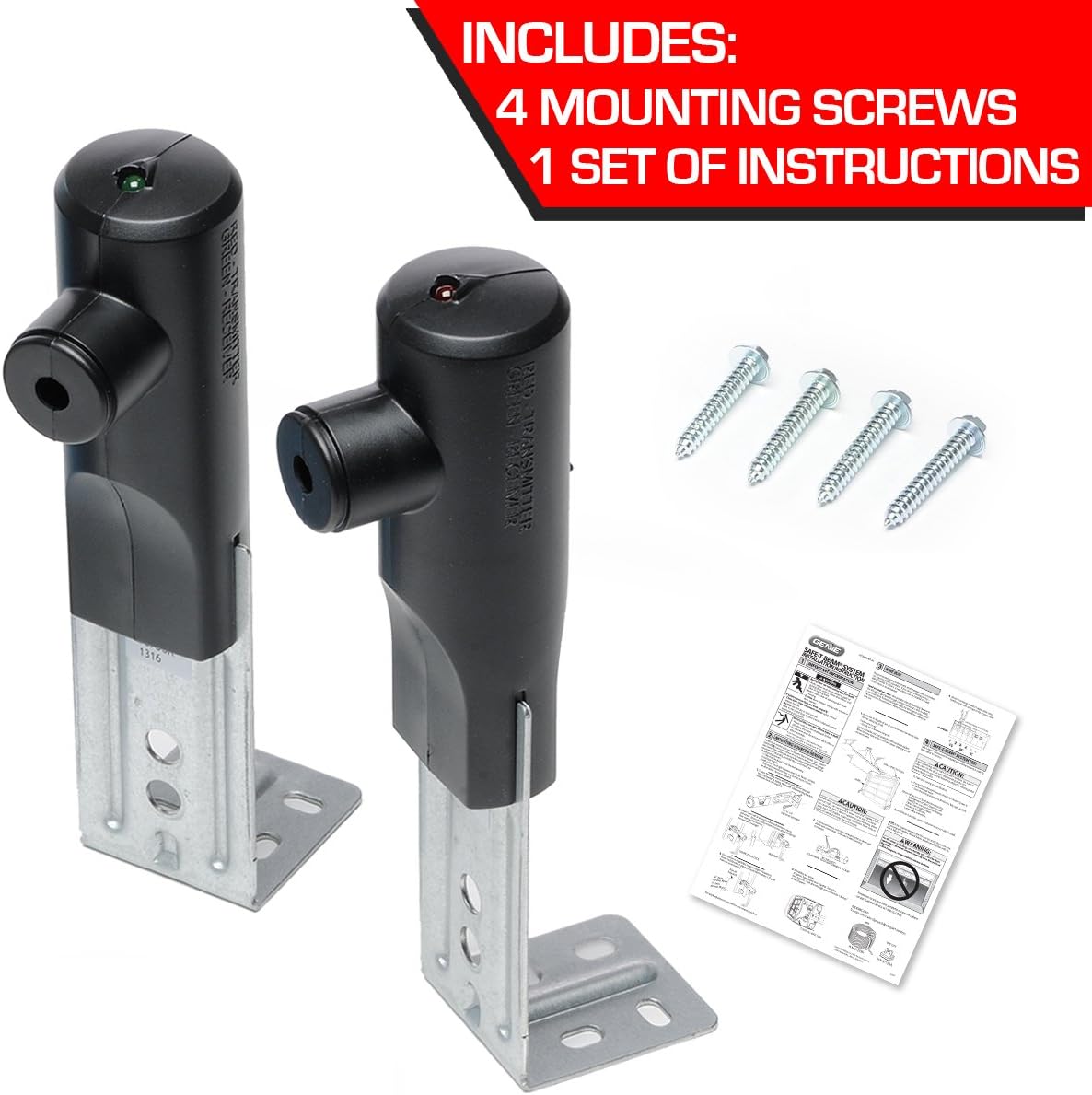 Genie GSTB-R STB-BL Replacement Safety Beams, Black, 2 Pack, Black, one size (GSTB-R) - Security And Surveillance Products - 