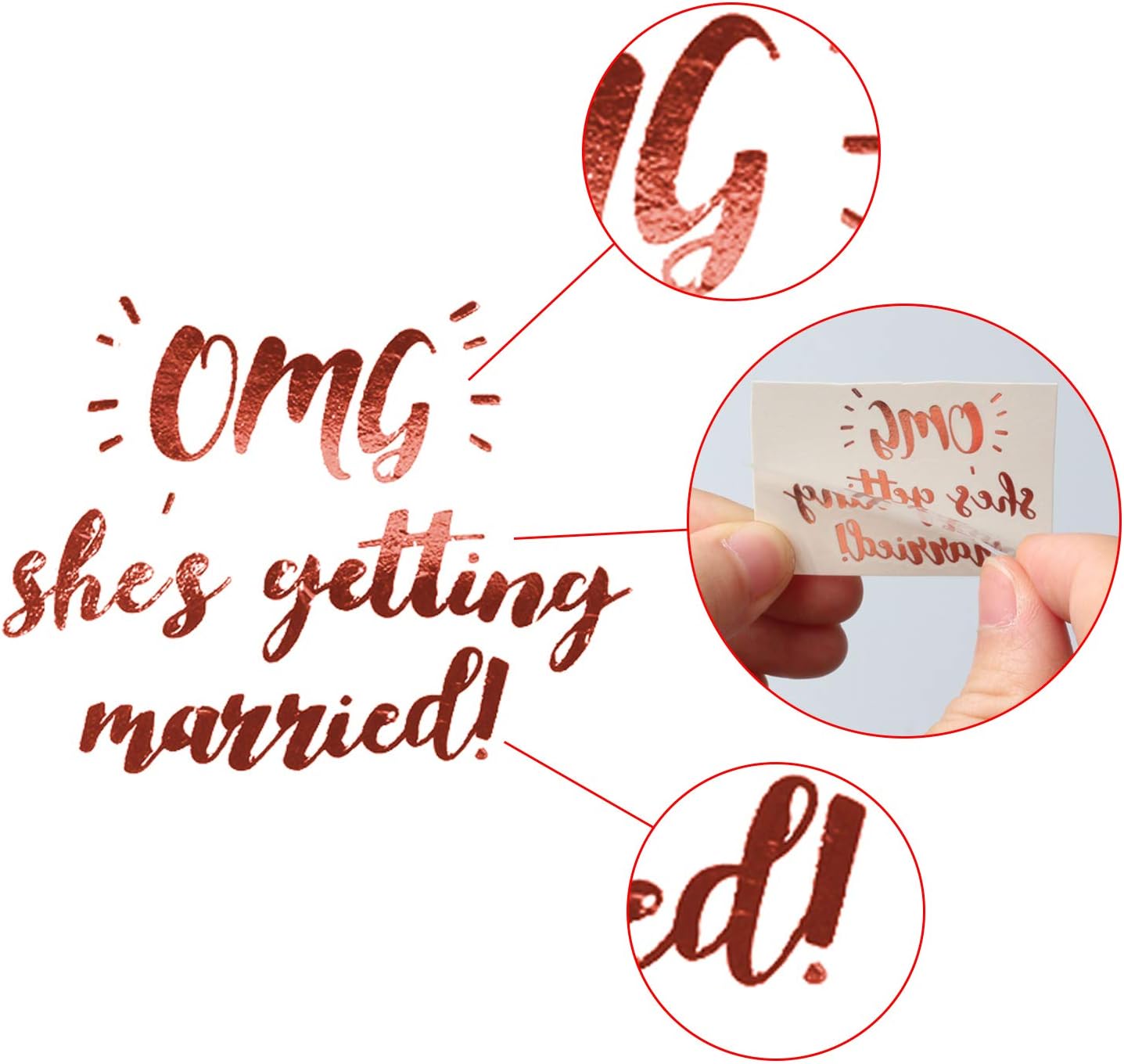 Team Bride Tattoos- Hen Party Tattoos Bride To Be Team Bride Tribe Squad Tattoos Bridal Temporary Tattoos Transfers Rose Gold Women Girls Hen Do Night Accessories Bchelorette Party Decoration,8 Sheets - Image 5
