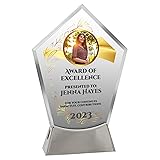 7 1/2" Personalized Glass Plaque for Awards and