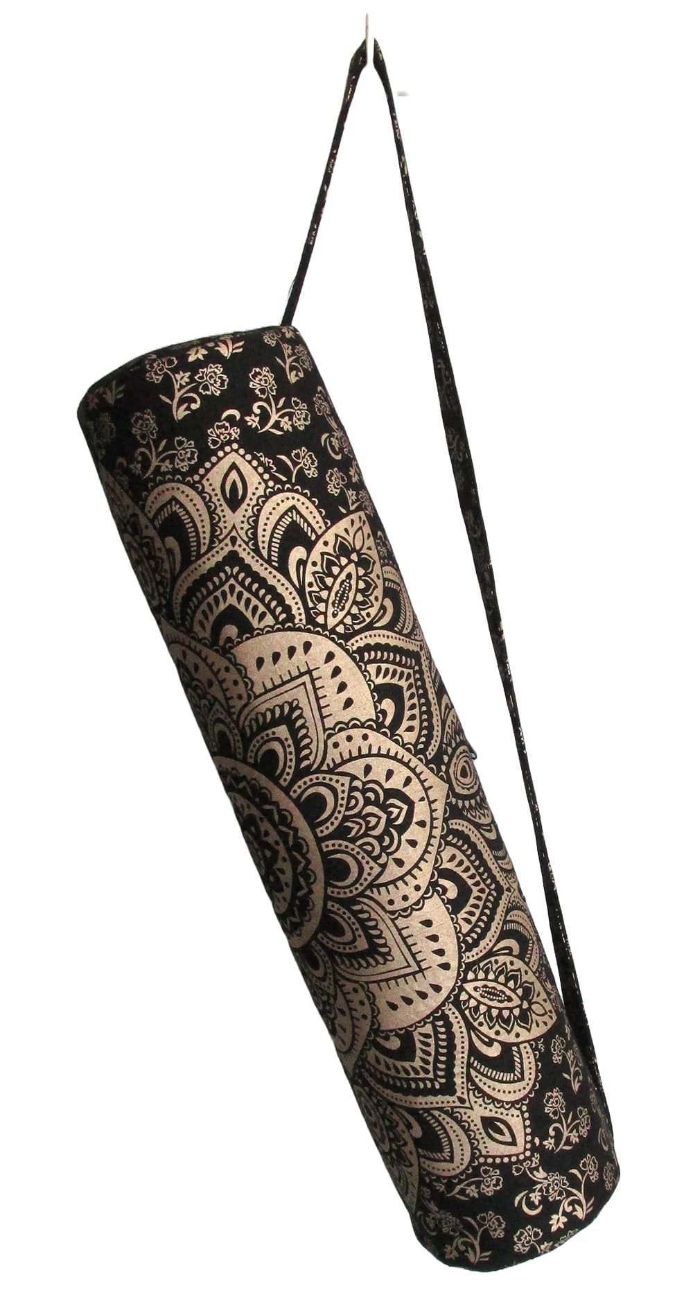 ICC Black Gold Mandala Full-Zip Exercise Yoga Mat Carry Bag Gym Beach Pilates Carrier Bags Hippie Mandala Indian Cotton Bag