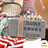 kroucoco Small Wood Decorative Book Stacks - Farmhouse Grey Decor view 1