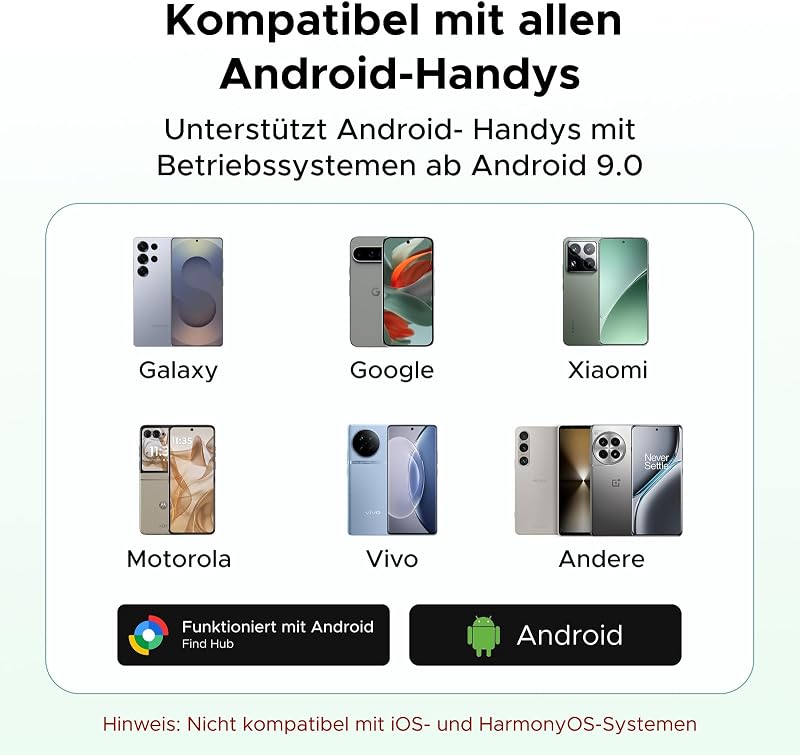 FineTrack Slim G Tracker kompatibel mit Google Find Hub(nur Android)