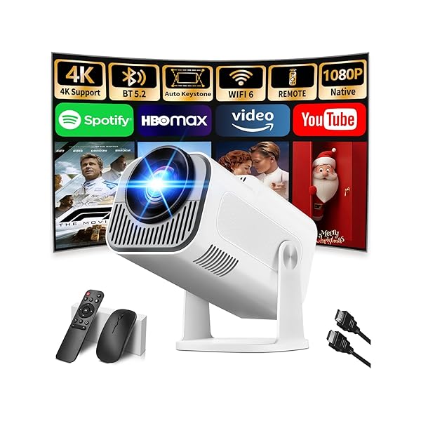 [PROJECTOR 2026 UPGRADED] MINI PROJECTOR SUPPORT 4K 1080P...