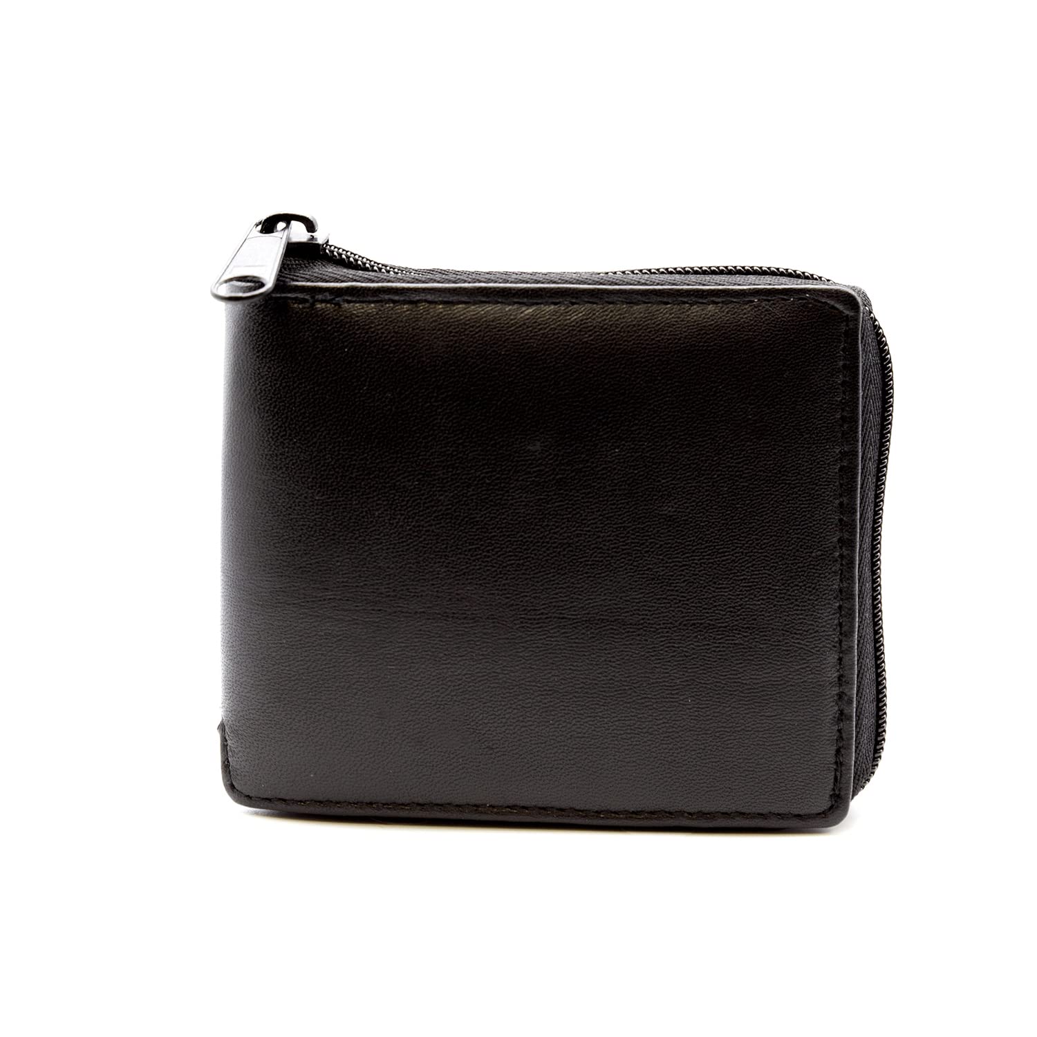 Woodland Leathers Mens Wallet, Genuine Leather RFID Blocking Credit Card Wallet with Zip Coin Pocket, Bank Note Compartment and Id Card Holder Pouch with Gift Box (Black 2)
