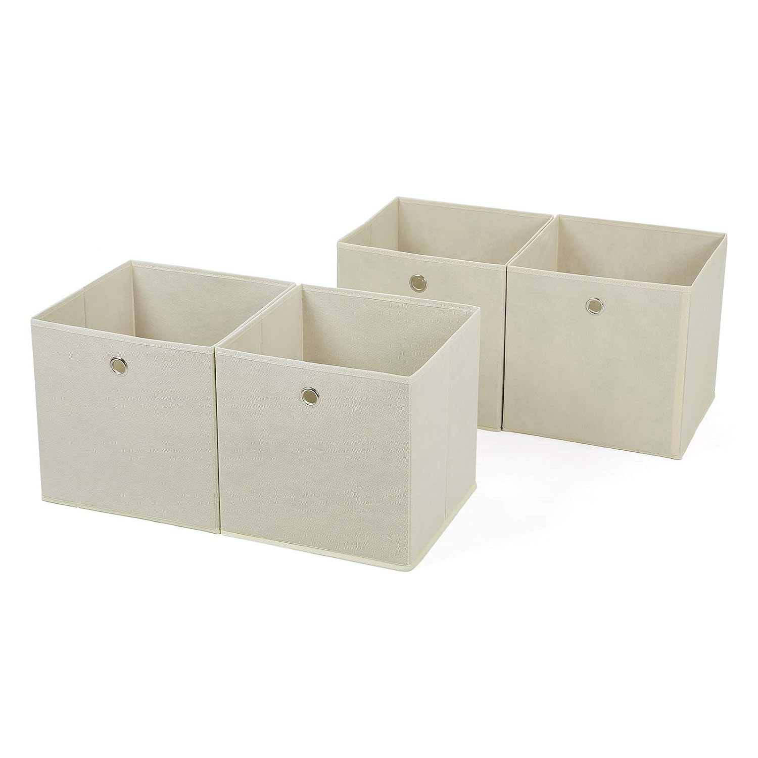 SONGMICS Juego de 4 Cajas de Almacenaje, Cubos de Tela Plegables, 30 x