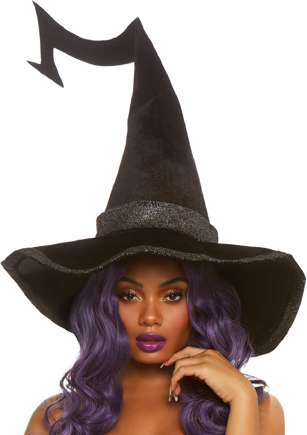 Leg Avenue Women's Large Witch Hat, Ruched Black, One Size: Leg Avenue: Clothing