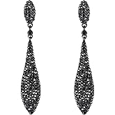 EVER FAITH Austrian Crystal Wedding Prom Jewelry Double Waterdrop Bridal Party Pierced Dangle Earrings for Women