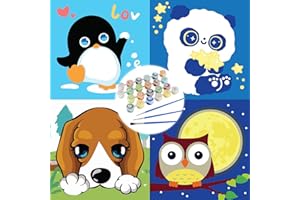 FORPEAK Paint by Numbers for Kids Ages 8-12, Craft for Kids Ages 4-8 | Oil Painting Paint by Numbers for Beginners for Wall Decoration（9.64 x 9.64 in）