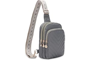 Bunnychill Small Crossbody Sling Bags for Women Men, 3 Zipper Pocket Cell Phone Purse Fanny Packs for Women