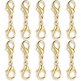 10 Pcs Double Lobster Clasp Necklace Chain Extenders Bracelet Clasp Connector Gold Lobster Claw Clasps Double Opening Jewelry Clasps for DIY Jewelry Making