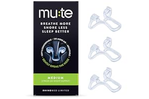 RHINOMED Mute Nasal Dilator Snoring Solution | Medium 3 Pack | Snore Less & Sleep Better | Nasal Strip Alternative | Comfortable Breathing Aids for Better Sleep & Improved Airflow