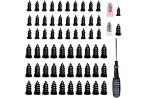 61PCS Tire Repair Rubber Nails Kit .Tire Repair Screws Kit with Box and Screwdriver, Self Screw in Tire Repair Plugs for Car,