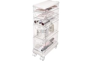 INTERDESIGN iDesign The Sarah Tanno Collection 5-Drawer Stacking Cosmetic Organizer Cart, Clear