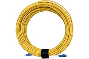 Elfcam® - 1m/3.28ft Fiber Optic Cable LC/UPC to LC/UPC Simplex Singlemode 9/125μm, LSZH Optical Garter 1 Meter