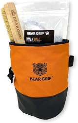 BEAR GRIP Premium Chalk Bag Bundle Orange with Chalk Ball & Brush view 2
